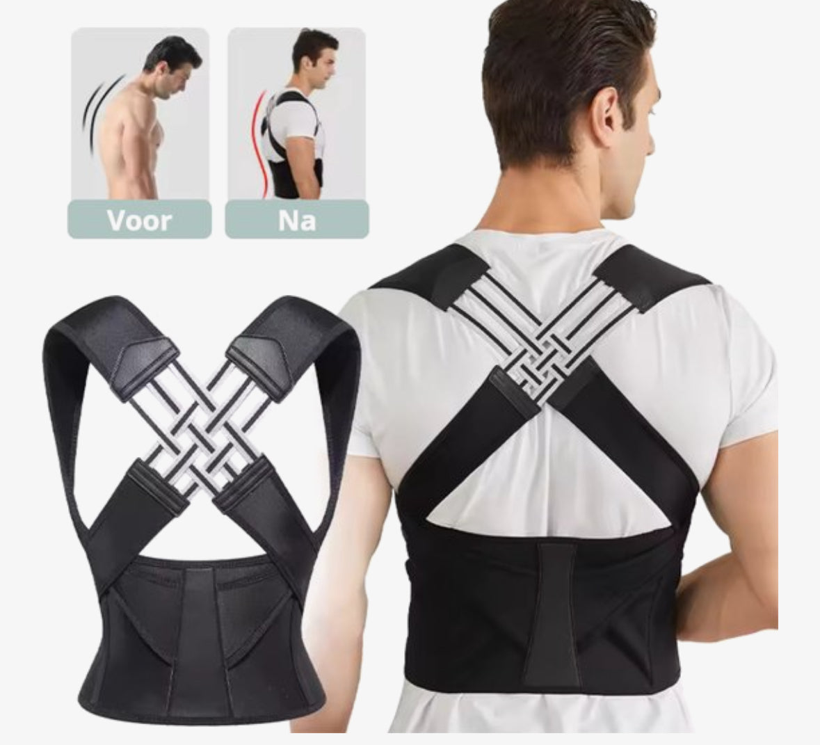 Shoulder and back posture correction with camel straps