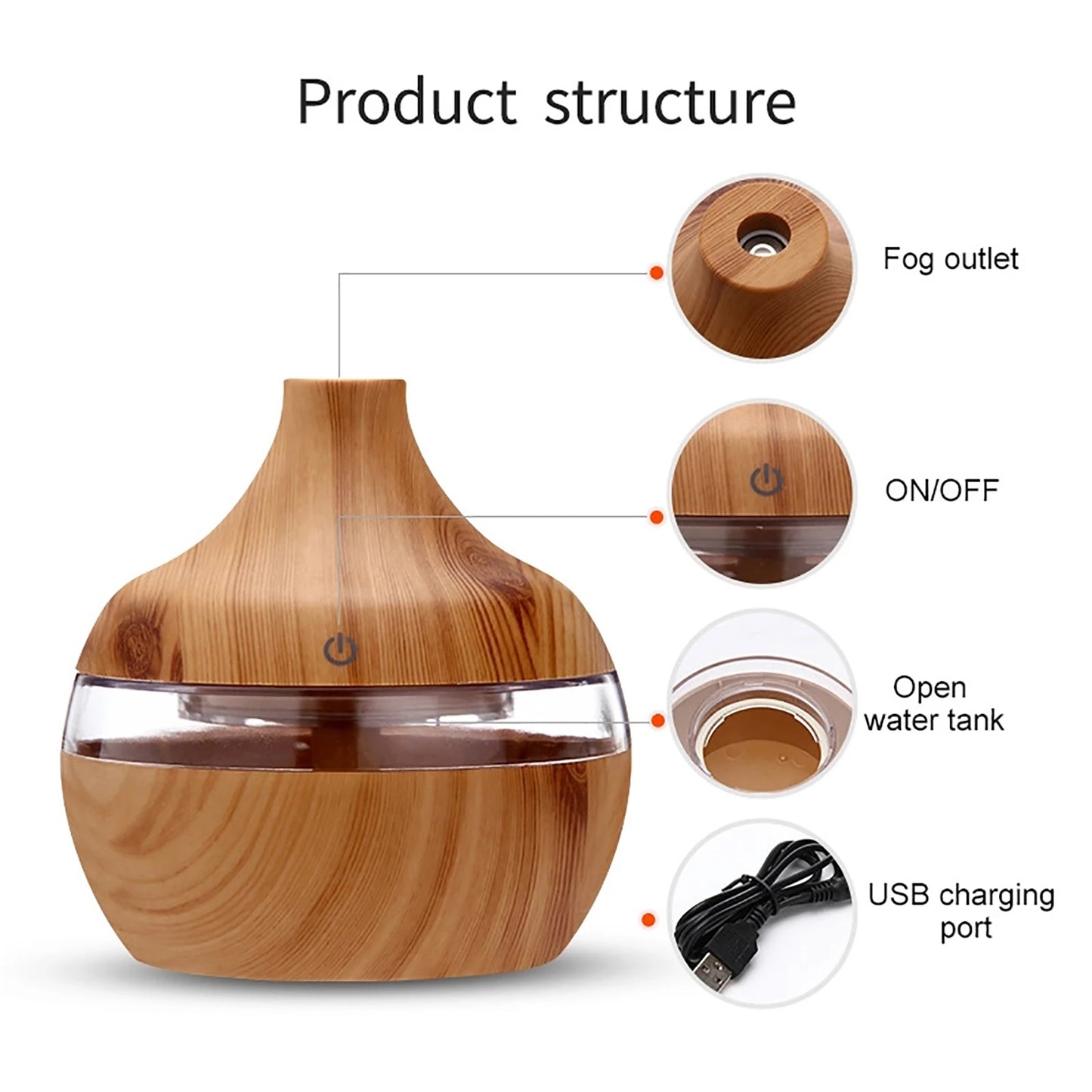 300ML Essential Aroma Oils Diffuser 5V Electric